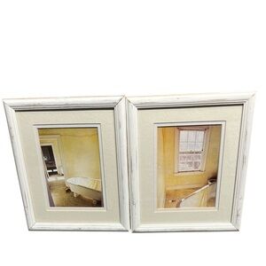 Set of Two Framed Bathroom Prints